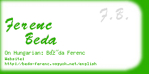 ferenc beda business card